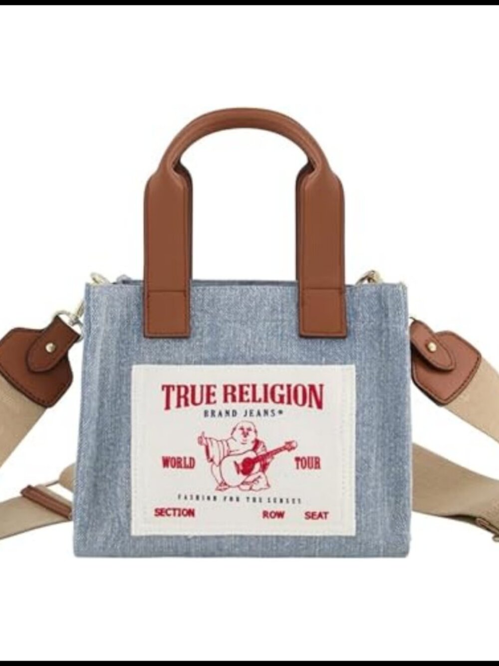 Canvas Tote Bag Mini Travel Shoulder Bag Adjustable Strap Magnetic Snap